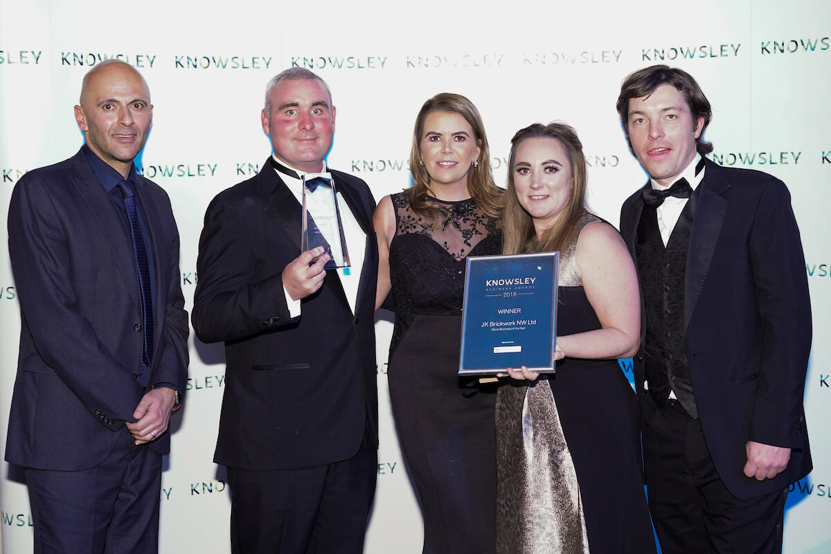 JK Brickwork NW Ltd team with their Micro Business of the Year award